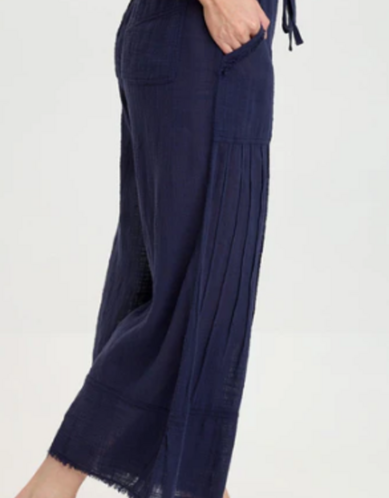 Wearables Wearables Navy Ace Gauze Crop Wide Leg Pant
