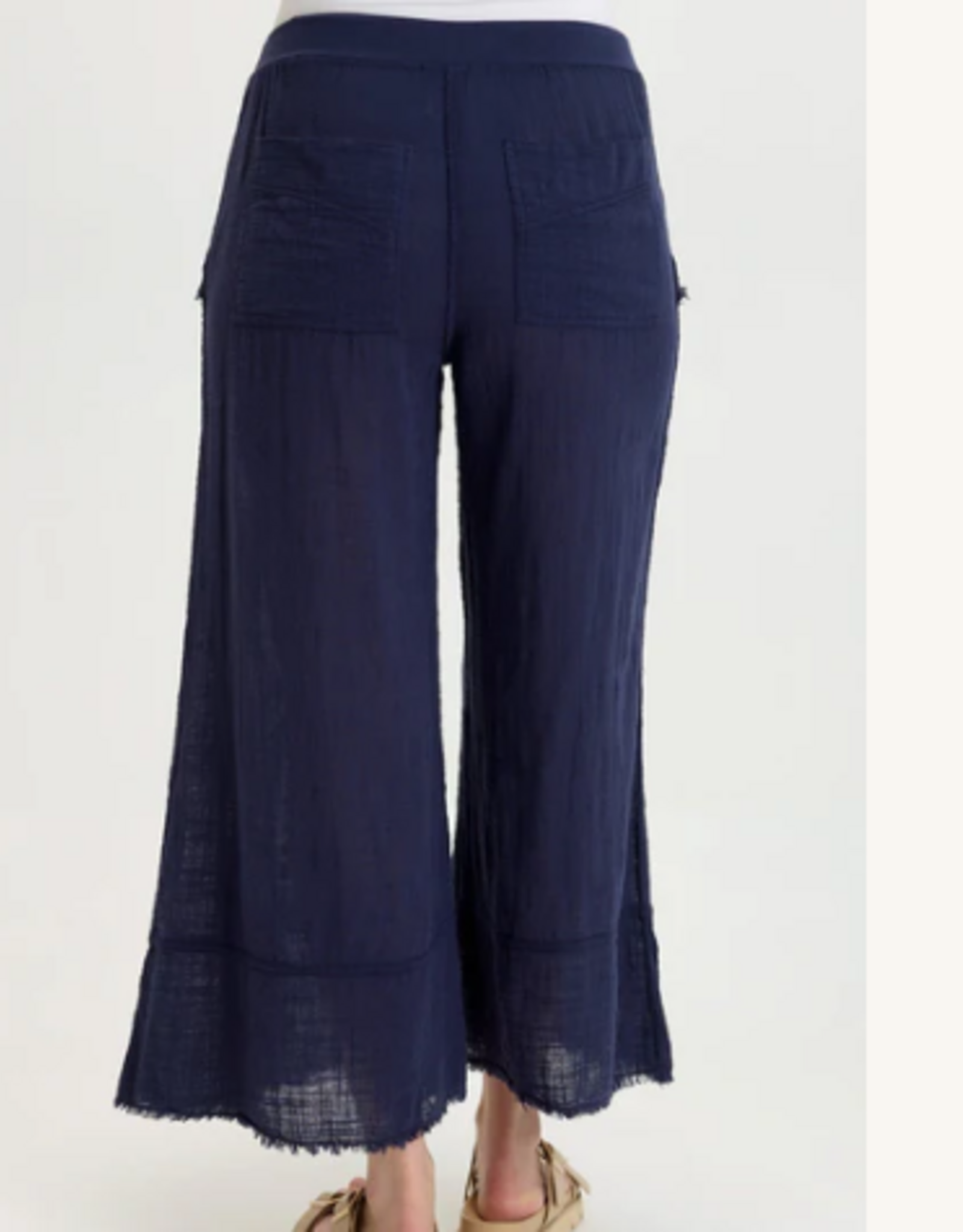 Wearables Wearables Navy Ace Gauze Crop Wide Leg Pant
