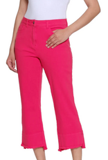 Multiples Multiples M26708PM  Fiery Red -Pocket Hi-Lo Hem Crop Pant