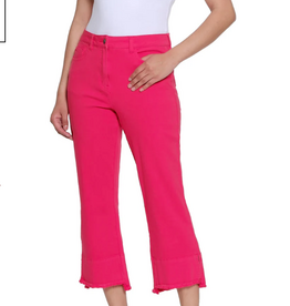 Multiples Multiples M26708PM  Fiery Red -Pocket Hi-Lo Hem Crop Pant