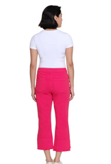 Multiples Multiples M26708PM  Fiery Red -Pocket Hi-Lo Hem Crop Pant