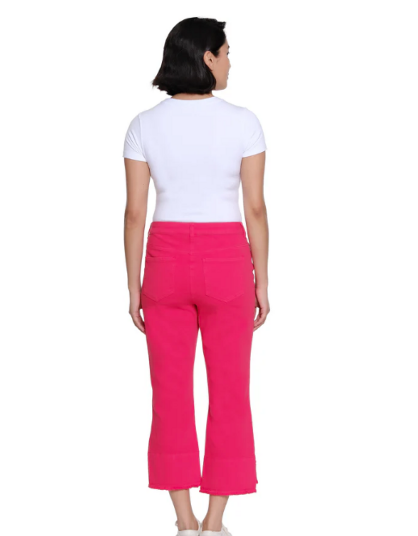 Multiples Multiples M26708PM  Fiery Red -Pocket Hi-Lo Hem Crop Pant