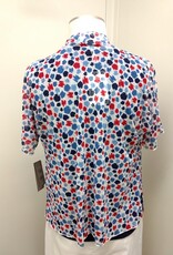 Multiples Multiples M26109JM  Rd/Wt/Bl Open Tie Front Short Sleeve Cardigan