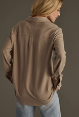 Panache Apparel Panache Apparel Taupe Button-Up Top LC