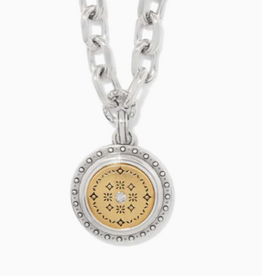 Brighton Brighton Mosiac Round 2 Tone Pendant Necklace