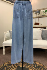 Papillon Papillon Light Denim Linen Blend Pull On Pant