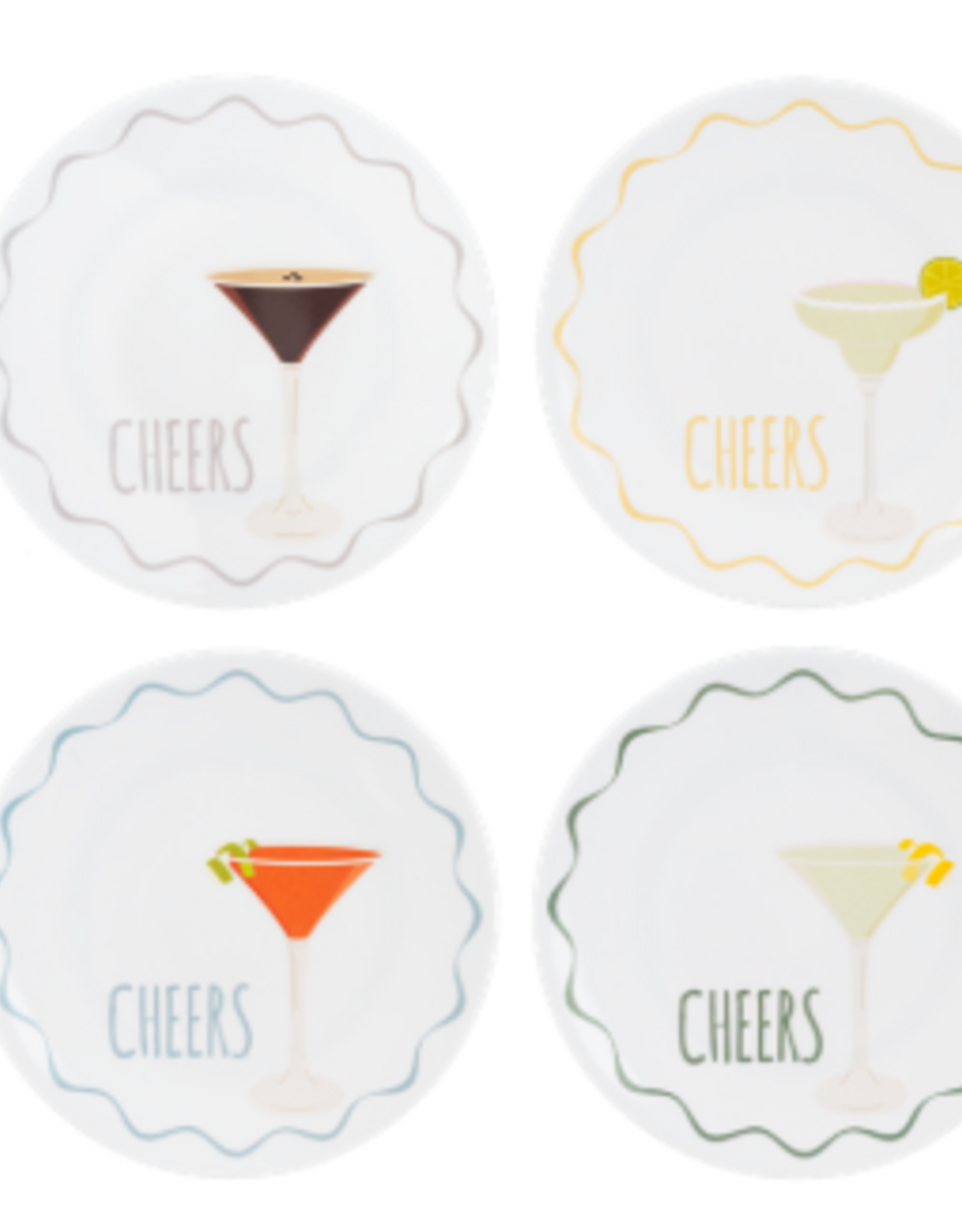 Ganz Cheers Snack Plate Set Of 4