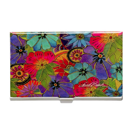 Monarque Monarque Monet Blossoming Floral Stainless Steel Card Case