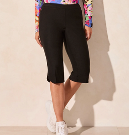 Tribal Tribal Black Flatten It Pull On Capri W/Zip Pockets