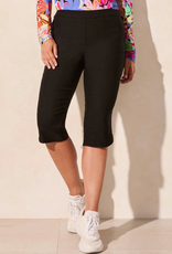 Tribal Tribal Black Flatten It Pull On Capri W/Zip Pockets