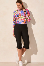 Tribal Tribal Black Flatten It Pull On Capri W/Zip Pockets