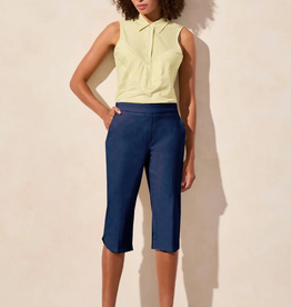Tribal Tribal Jet Blue Flatten It Pull On Capri W/Zip Pockets