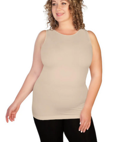 skinnytees skinnytees  Stone High Neck Tank Plus