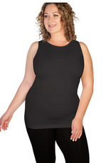 skinnytees skinnytees Charcoal High Neck Tank Plus