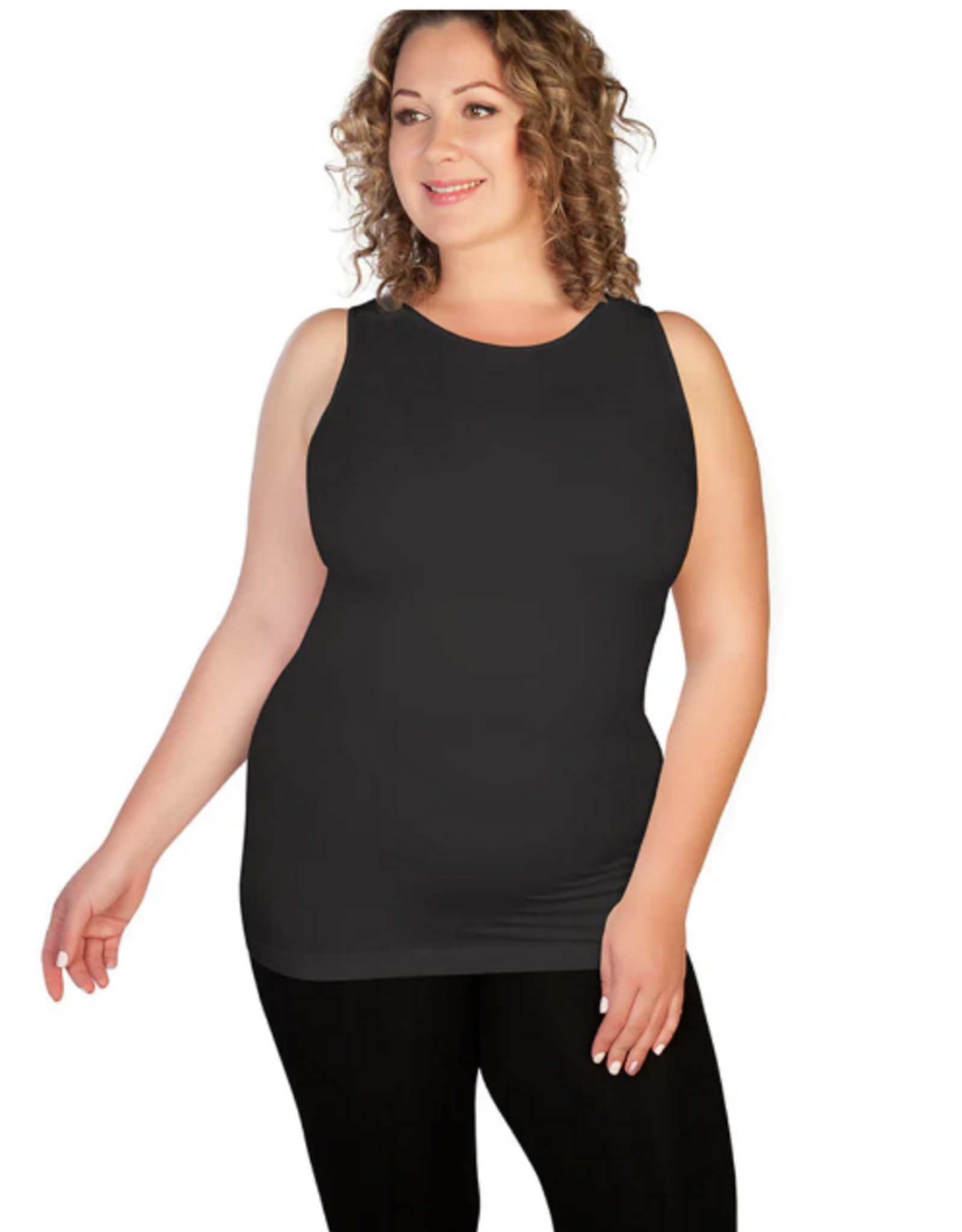 skinnytees skinnytees Charcoal High Neck Tank Plus