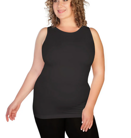 skinnytees skinnytees Charcoal High Neck Tank Plus