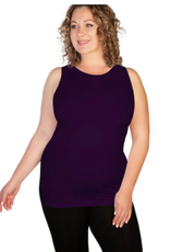skinnytees skinnytees EggPlant High Neck Tank Plus