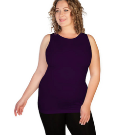 skinnytees skinnytees EggPlant High Neck Tank Plus