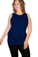 skinnytees skinnytees Navy High Neck Tank Plus