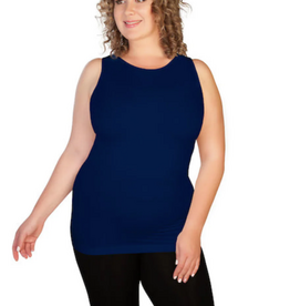 skinnytees skinnytees Navy High Neck Tank Plus