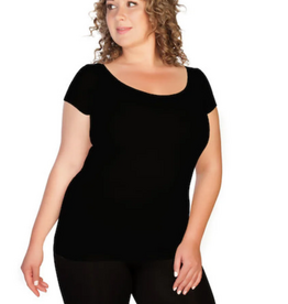 skinnytees skinnytees Black Short Sleeve Crew Plus OS