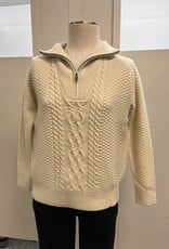 Keren Hart Keren Hart Ivory 1/4 Zip Pullover L/S Sweater