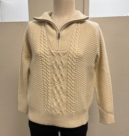 Keren Hart Keren Hart Ivory 1/4 Zip Pullover L/S Sweater