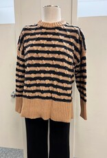 Keren Hart Keren Hart Camel Striped Pullover L/S Sweater