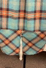 kerenhart Kerenhart Turquoise Plaid Flannel Button Up Top