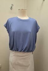Kylie Paige Kylie Paige Blue Jay Taylor Curved Neckline Short Sleeve Top