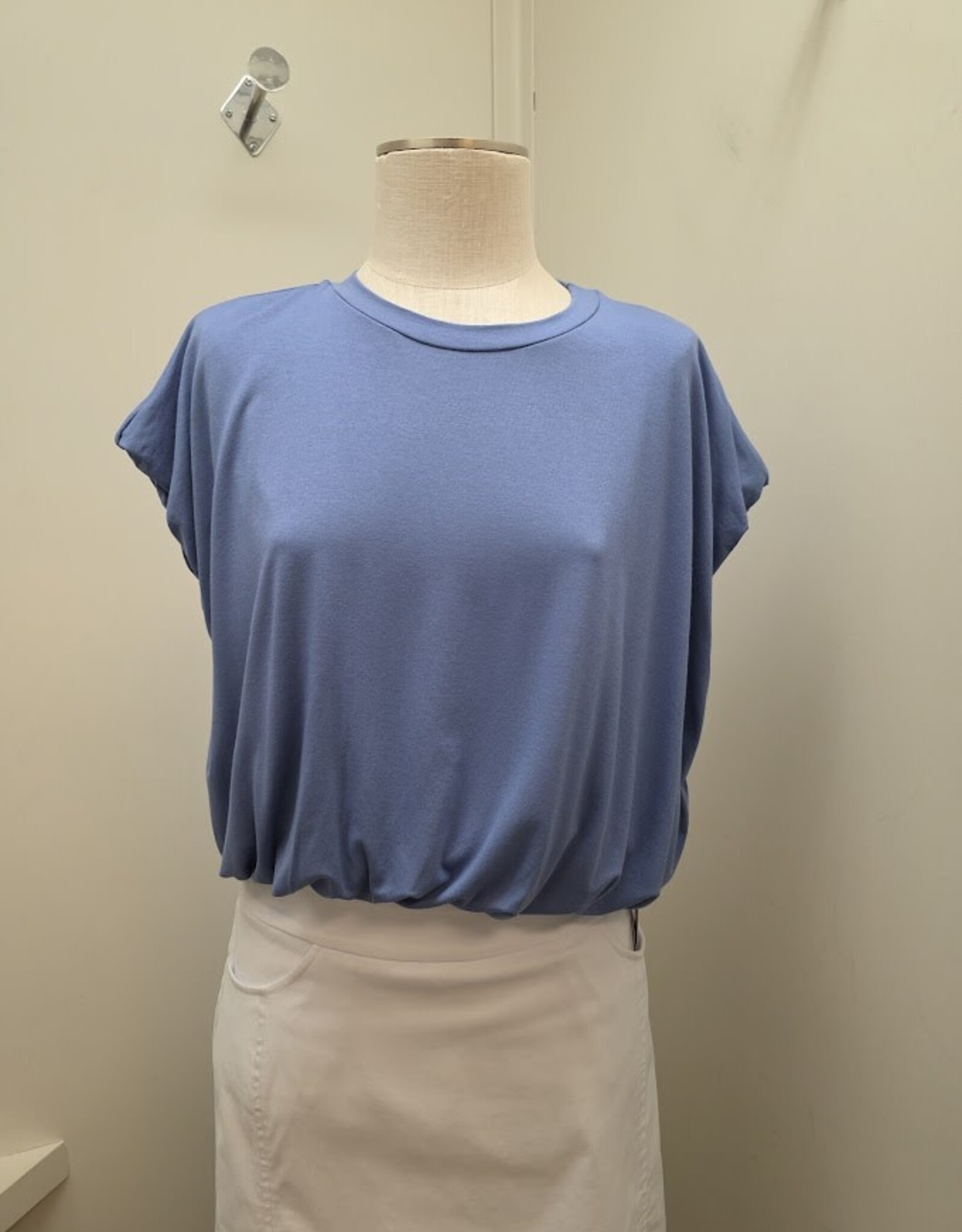 Kylie Paige Kylie Paige Blue Jay Taylor Curved Neckline Short Sleeve Top