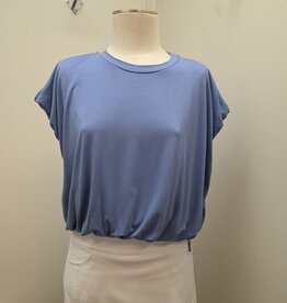 Kylie Paige Kylie Paige Blue Jay Taylor Curved Neckline Short Sleeve Top