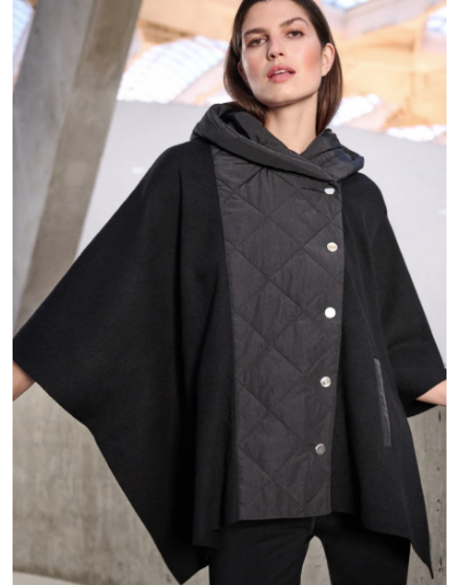 Joseph Ribkoff Joseph Ribkoff  Sweater Knit Quilted Poncho Jacket