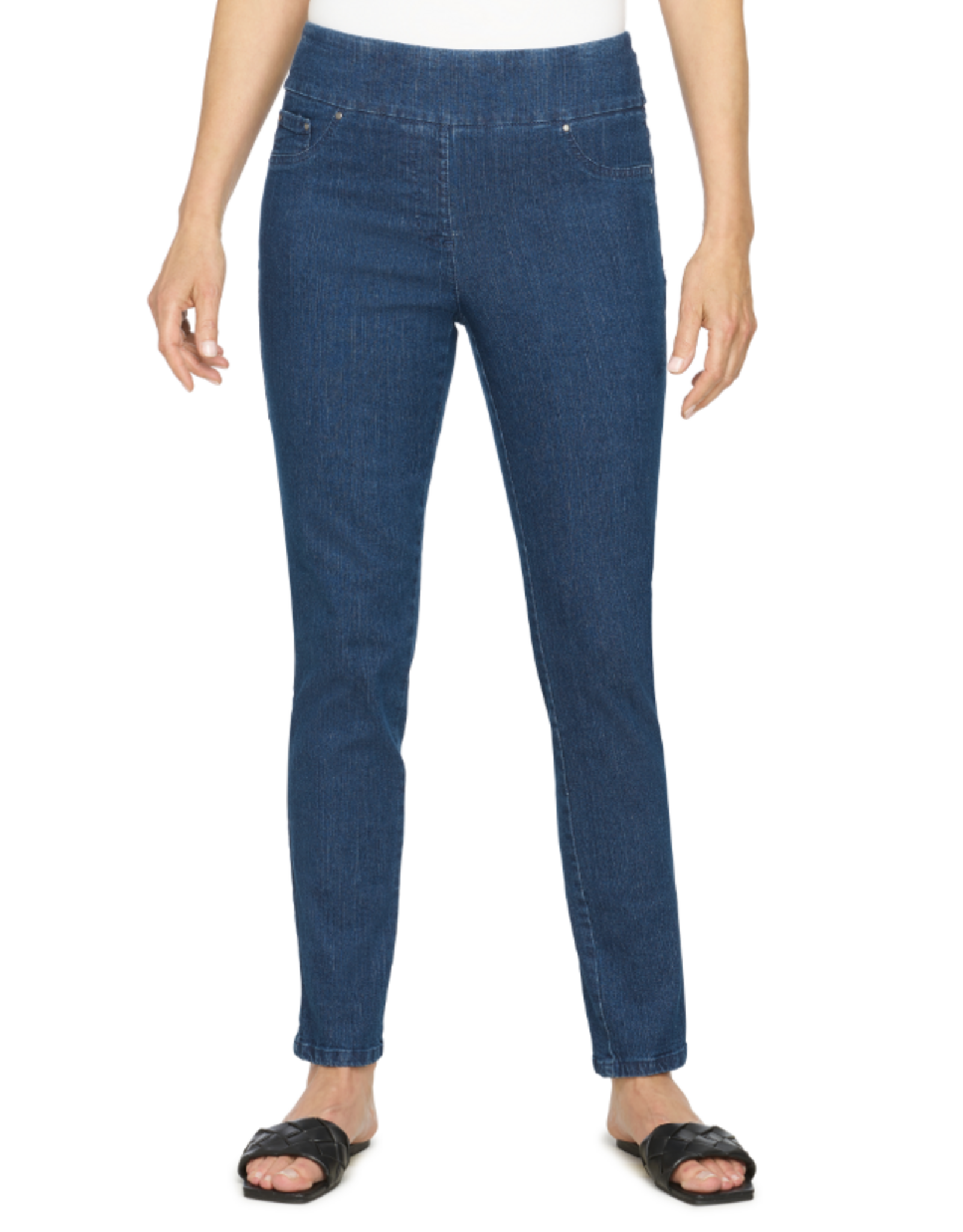 Ruby Rd Ruby Rd Dark Indigo Pull On Denim Pant