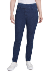 Ruby Rd Ruby Rd 99903 Petite Dark Indigo Pull On Denim Pant