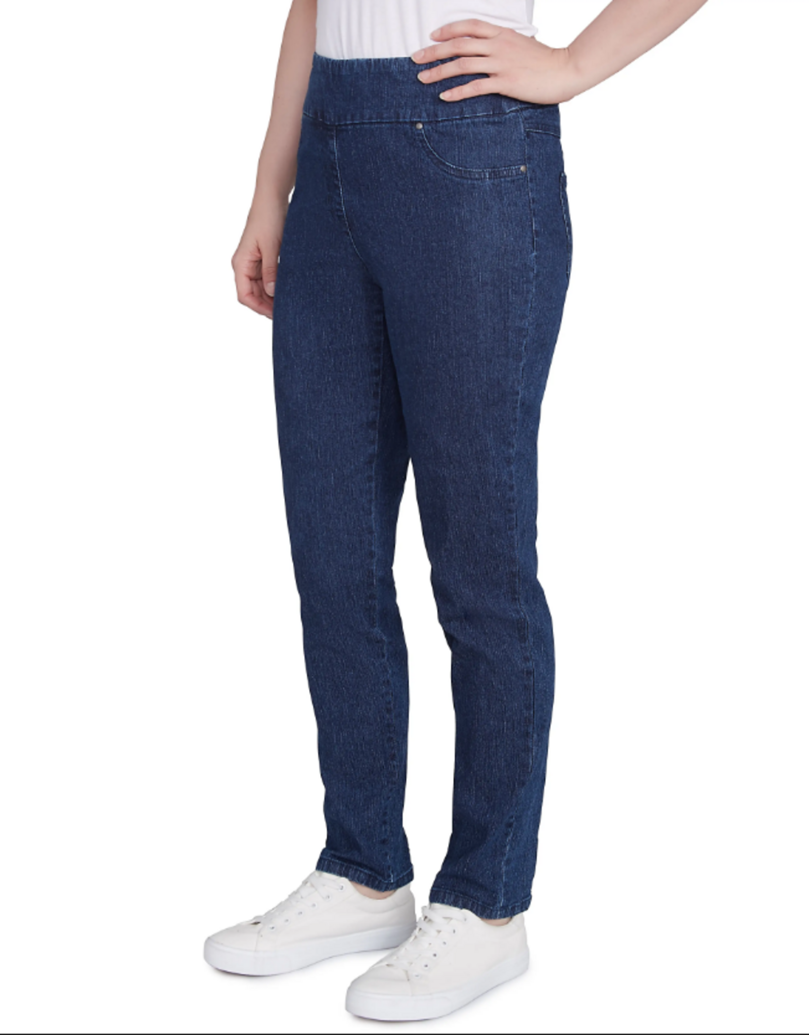 Ruby Rd Ruby Rd 99903 Petite Dark Indigo Pull On Denim Pant