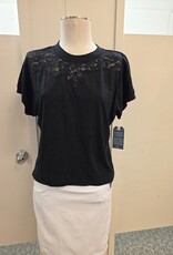 Democracy Democracy Black Short Sleeve Round Neck Petite
