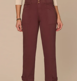 Democracy Democracy Cherry High Rise Tapered Utility Pant with Snap Hem