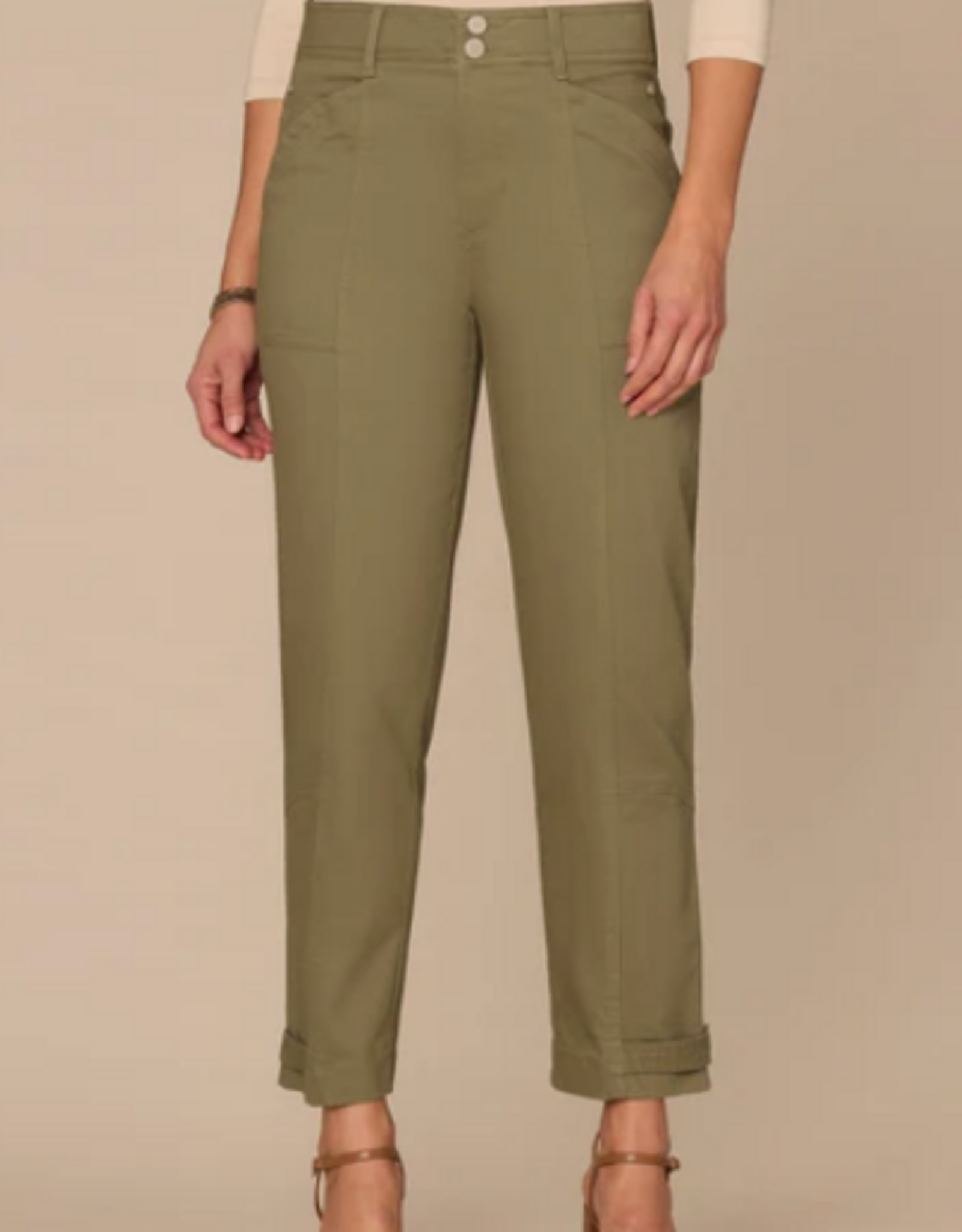 Democracy Democracy Lily Pad High Rise Tapered Utility Pant with Snap Hem