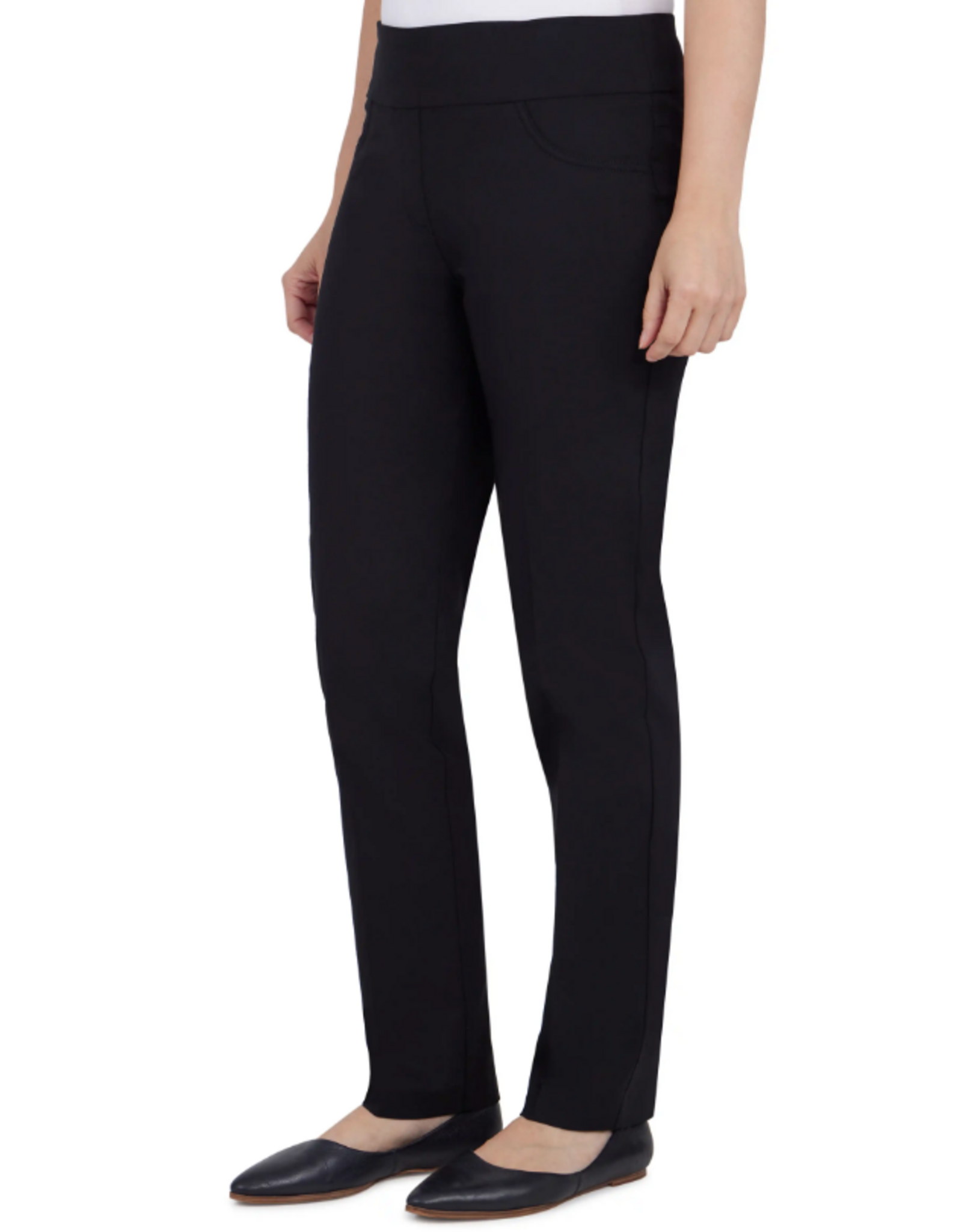 Ruby Rd Ruby Rd Black Petite Tech Twill Pull-On Pant
