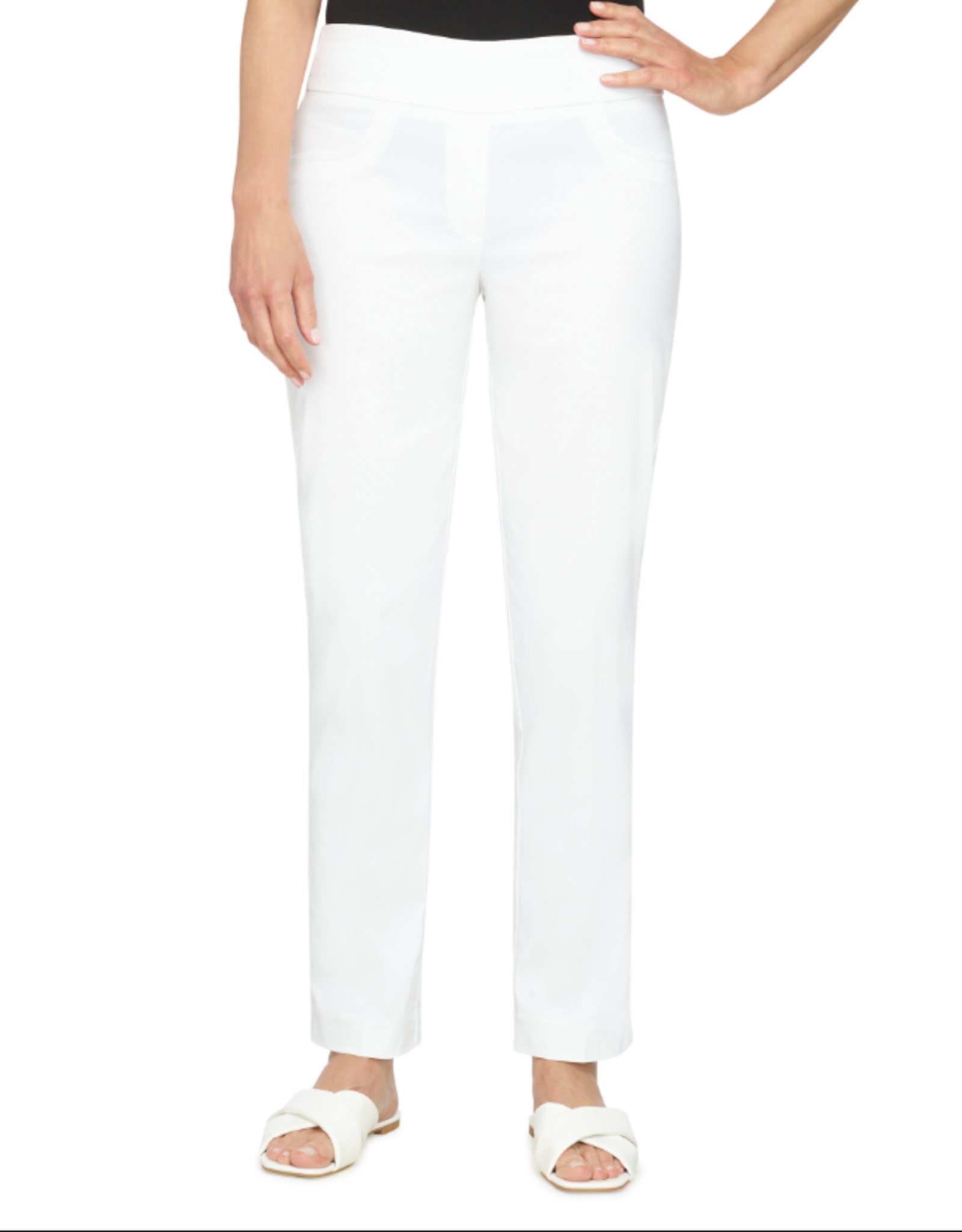 Ruby Rd Ruby Rd White Petite Tech Twill Pull-On Pant