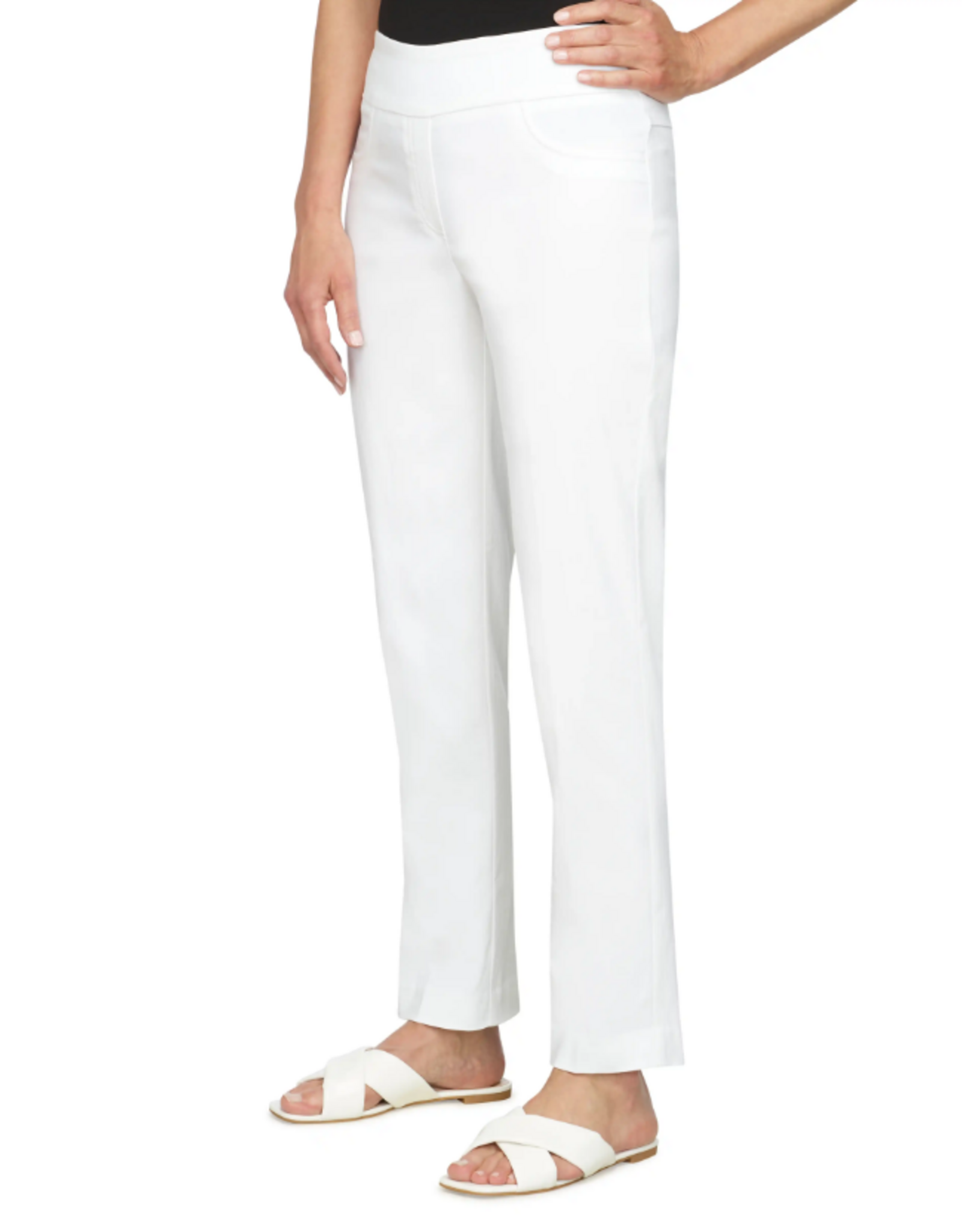 Ruby Rd Ruby Rd White Petite Tech Twill Pull-On Pant