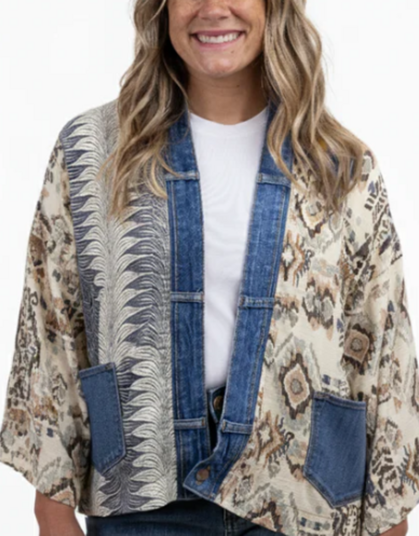 Shannon Passero Shannon Passero Monochrome Mix Open Front Karol Cardigan