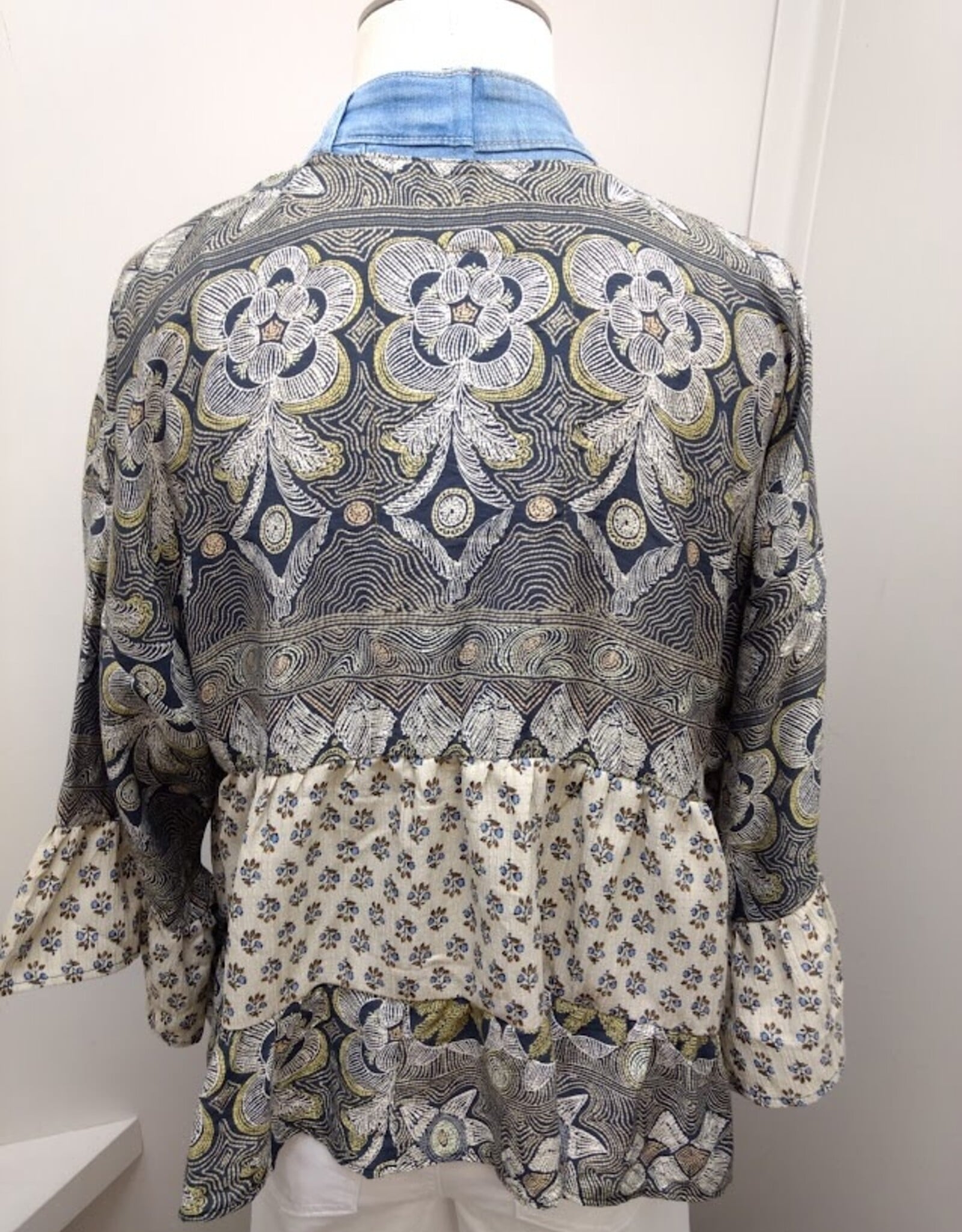 Shannon Passero Shannon Passero Soul Flower Mix Print Open Front  3/4 Sleeve Cardigan