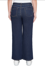 Ruby Road Ruby Road Dark Indigo Petite Stovepipe Wide Leg Jeans