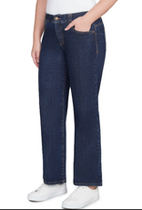 Ruby Road Ruby Road Dark Indigo Petite Stovepipe Wide Leg Jeans
