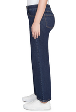 Ruby Road Ruby Road Dark Indigo Petite Stovepipe Wide Leg Jeans