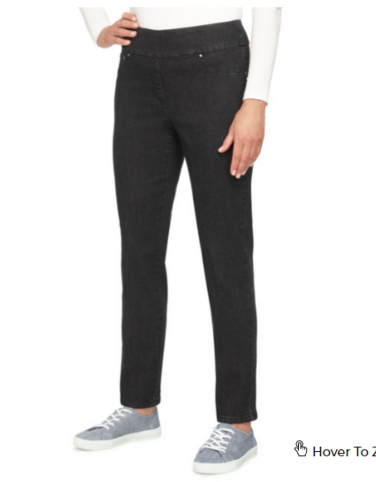 Ruby Rd Ruby Rd Petite Black Pull On Denim Pant