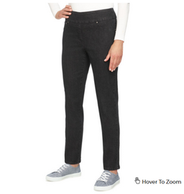 Ruby Rd Ruby Rd  Petite Black Pull On Denim Pant
