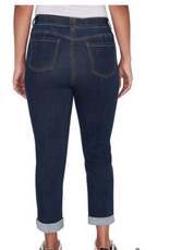 Ruby Rd Ruby Road Dark  Indigo Denim Girlfriend Cuffed Straight Leg